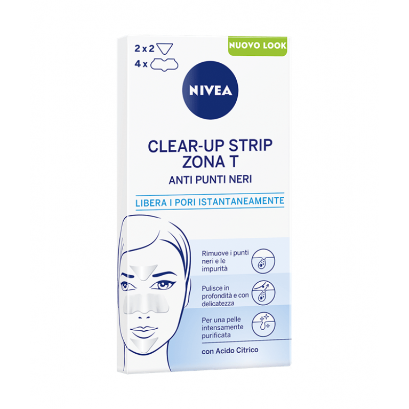 Nivea Visage Clear-Up Strip Zona T -  Adatto per La Rimozione di Punti Neri - 6 Pezzi